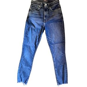 Abercrombie & fitch curve love skinny ankle jeans size 2 braided waste detail